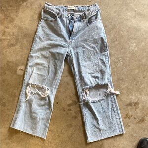Abercrombie & Fitch Blue Flare Wide Leg Jeans